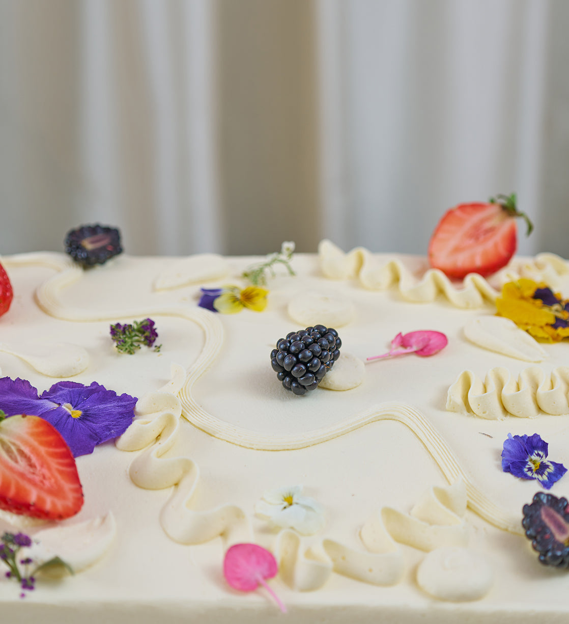 Fruity and Floral Sheet Cake