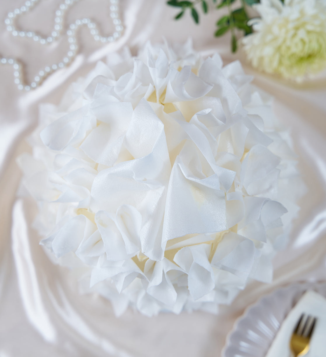 Ivory Silk Two Tier Cake